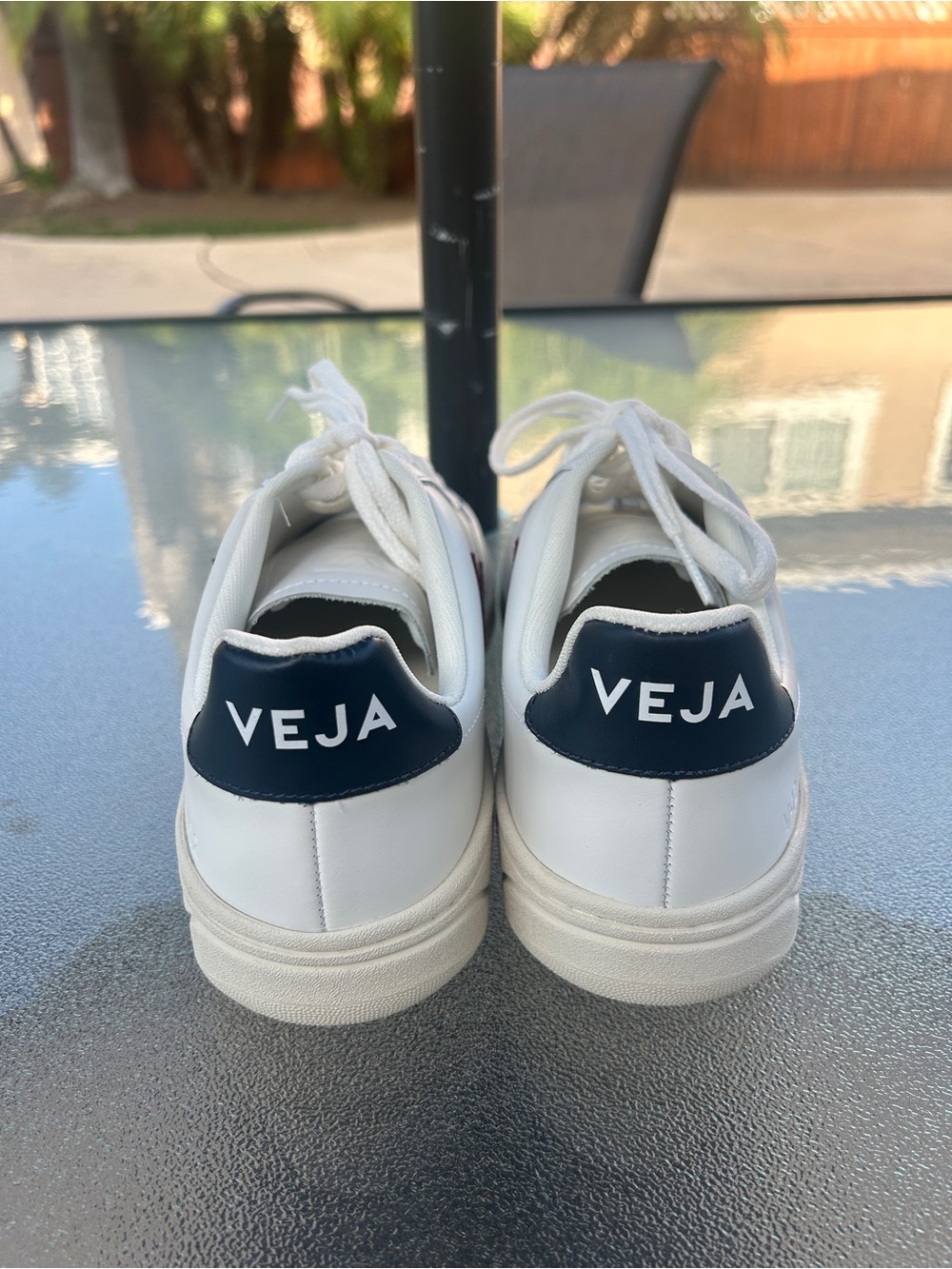 Veja V-12 Red Maroon V Blue Heel Tab Sneaker Leather Casual - Picture 3 of 8